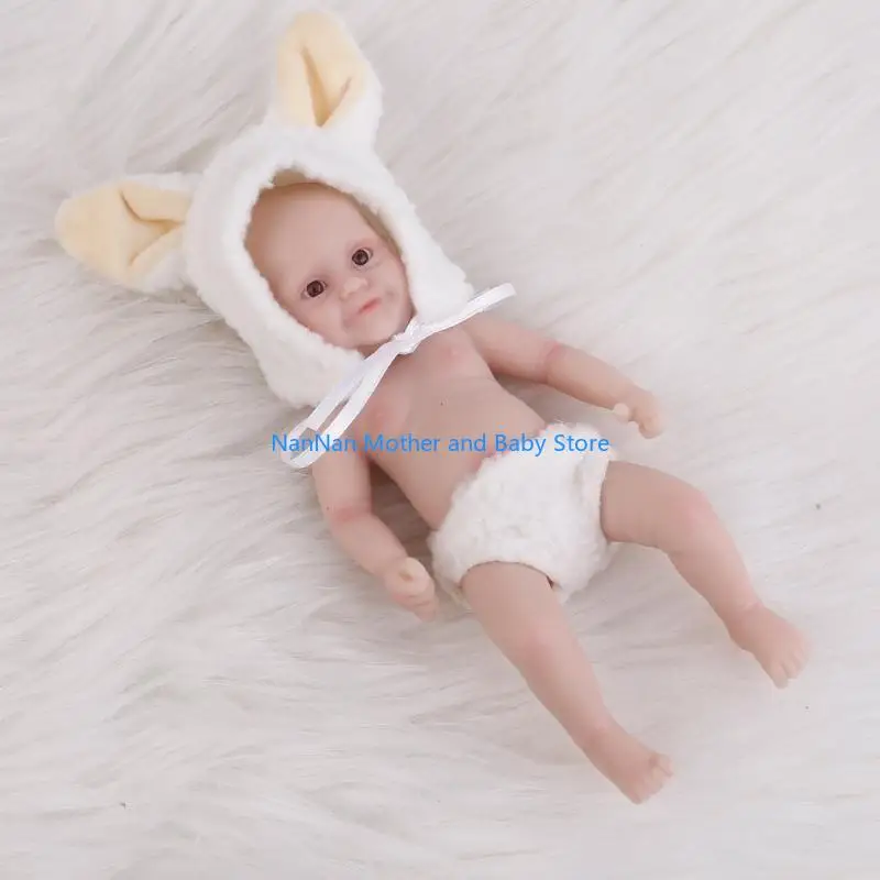 

Small Baby Doll Silicone Full Body Realistic New Born Baby Dolls Mini Doll