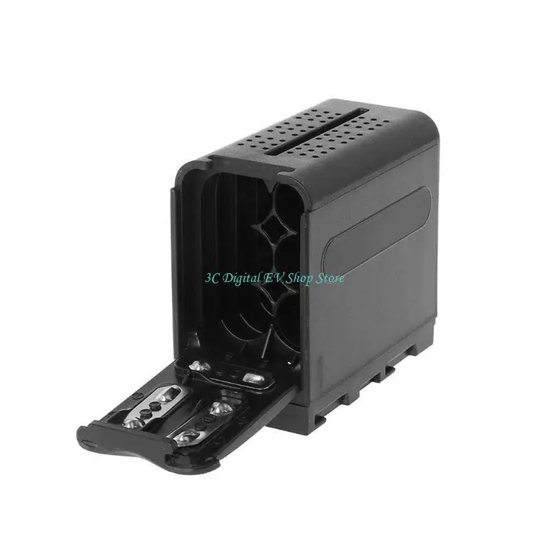E74D Durable 6pcs AA Battery Case Pack Battery Holder Power as NP-F NP-970 Series Battery for LED Video Light Panel / Monitor