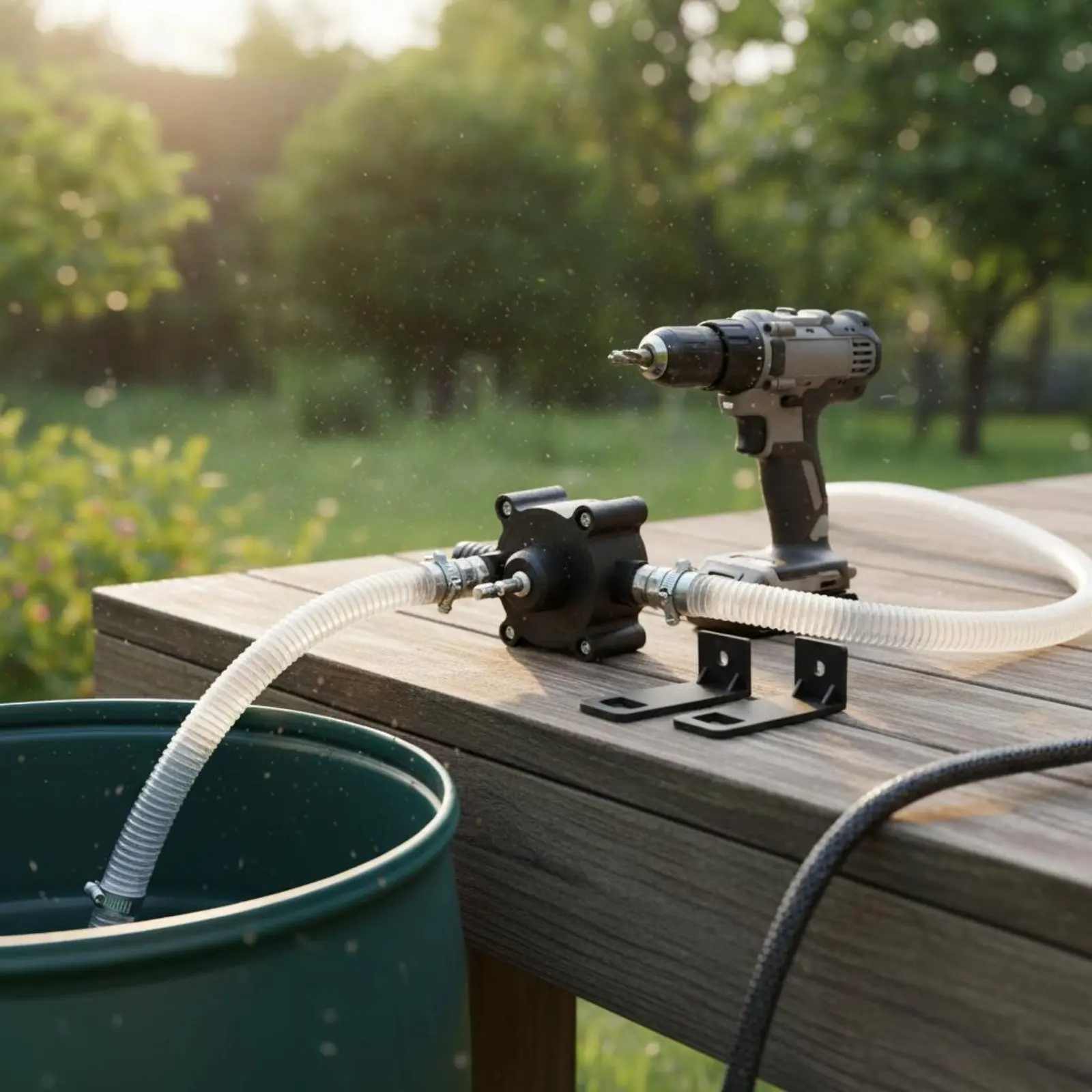 Hand Drill Water Pump Resistant Portable Drill Pump Attachment Power Tool Accessory Sturdy Duty for Garage, Aquatic Habitat