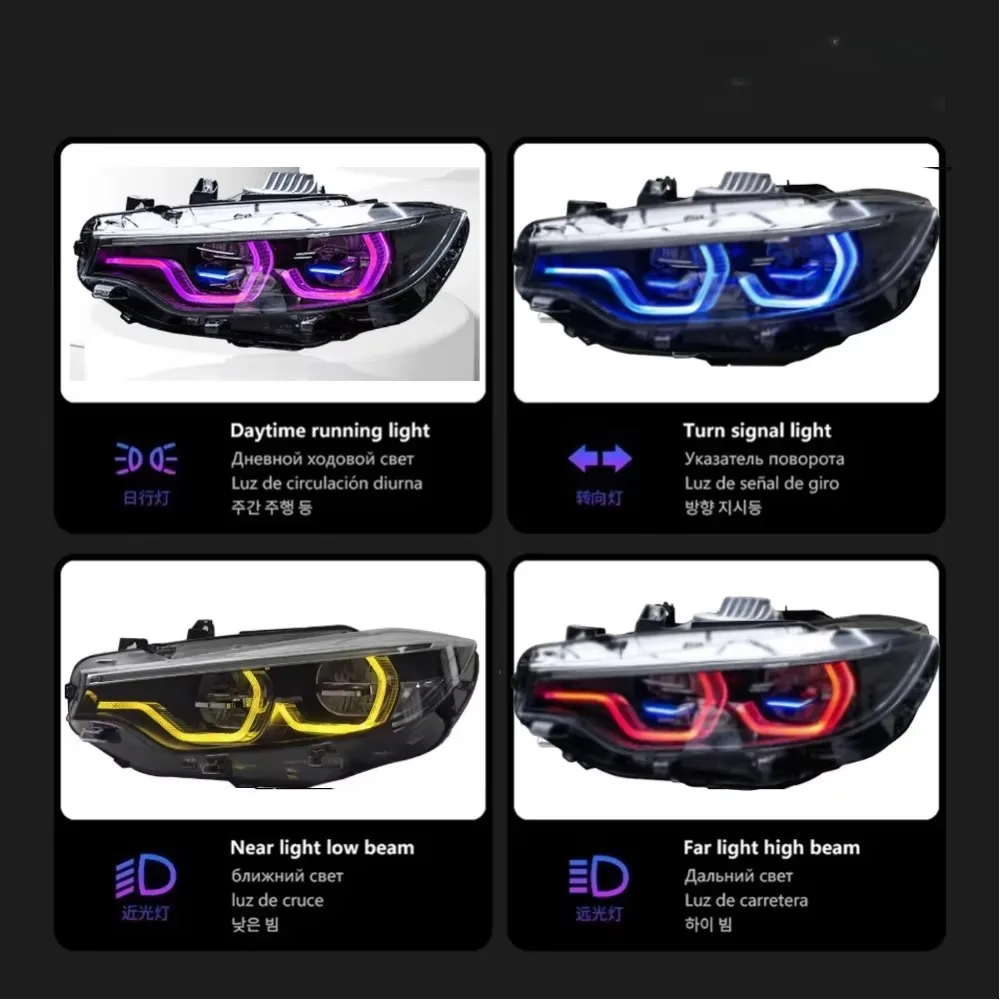 4 Series F32 RGB 2012-2020 Upgrade Daytime Running Light Yellow Red Sjc Auto Parts Modified DRL