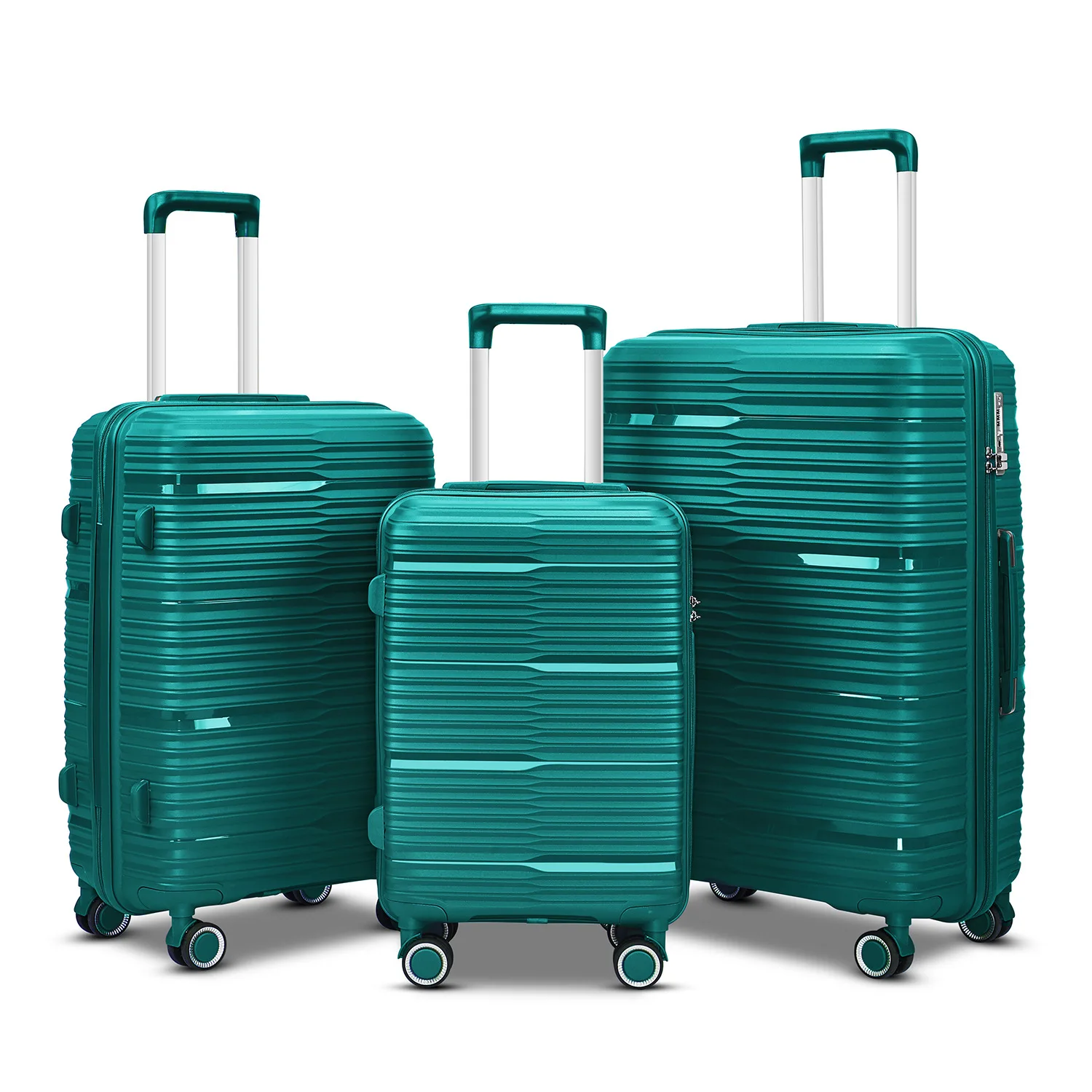 Grande Capacidade Rolling Bagagem Set, Mala de Viagem, Silencioso Spinner Rodas, Trolley senha, Bolsa Case, 3 pcs