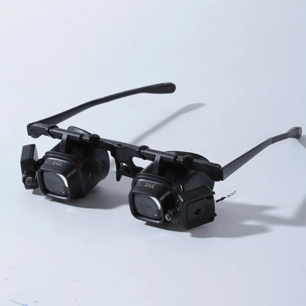 24X High-Power Head-Mounted Magnifying Glass with LED Light Portable Watch Repair Mobile Phone&Electronic Component Soldering