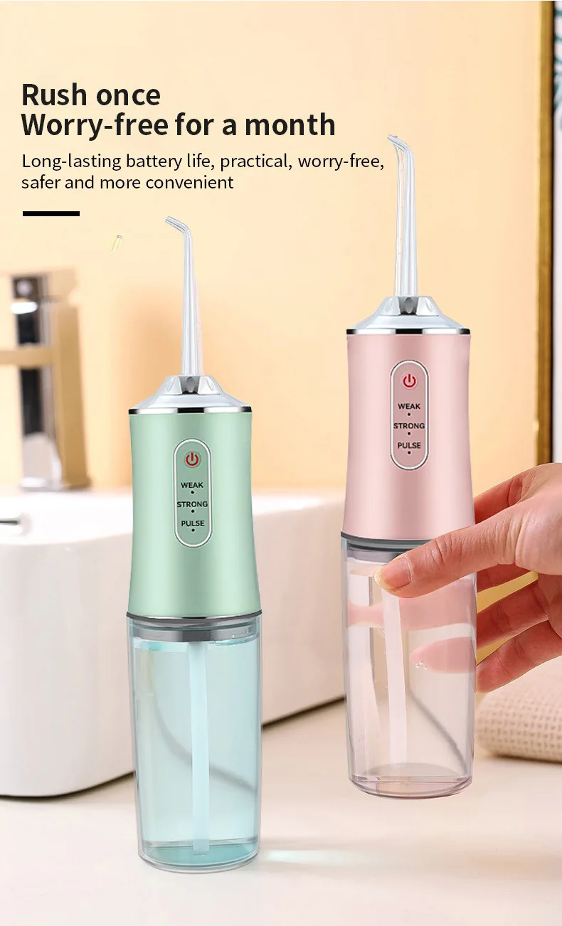 USB Portable Water Flosser 240ML Oral Irrigator with 4 Nozzles Dental Cleaning Jet Tool for Teeth Pick Mouth Oral Cleaning Agent