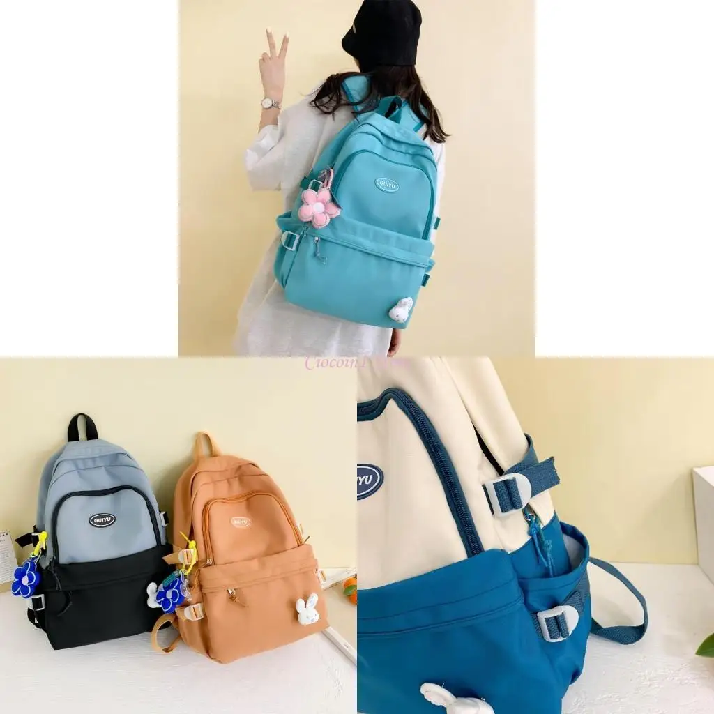 

Y1UB Large Capacity Women Nylon Backpack College School Bookbag Laptop Bag