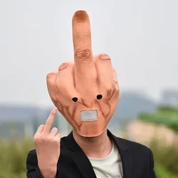 Vertical Middle Finger Mask Creative Personality Despises Spoof Headgear Props Halloween Dress Up Cosplay Fingers Mask