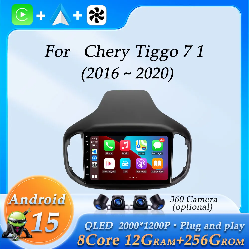 

Wireless CarPlay DSP Stereo BT for Chery Tiggo 7 1 2016 - 2020 Car Radio Video Audio Multimedia Player GPS Navi Android 15 WiFi
