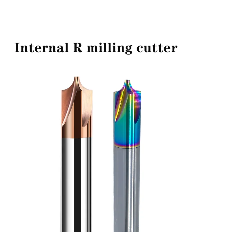 

1PC Tungsten Carbide Inner R Milling Cutter 4 Flutes Chamfering Forming End Mill HRC55 R0.5 R1 R2 R3 Reverse r Arc Round Endmill