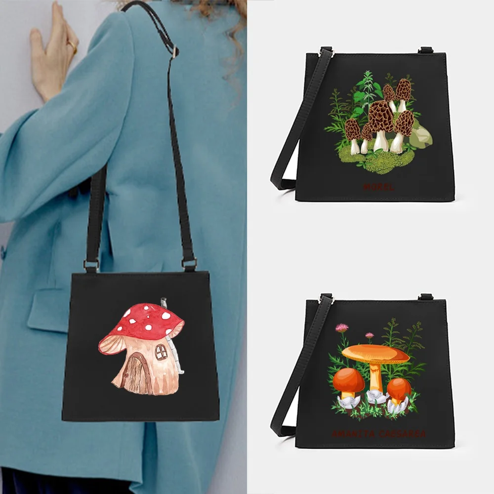 

Square Bag Mushroom Printing Series New Fashionable Minimalist Large Capacity Outdoor Casual Durable High-quality Messenger Pack