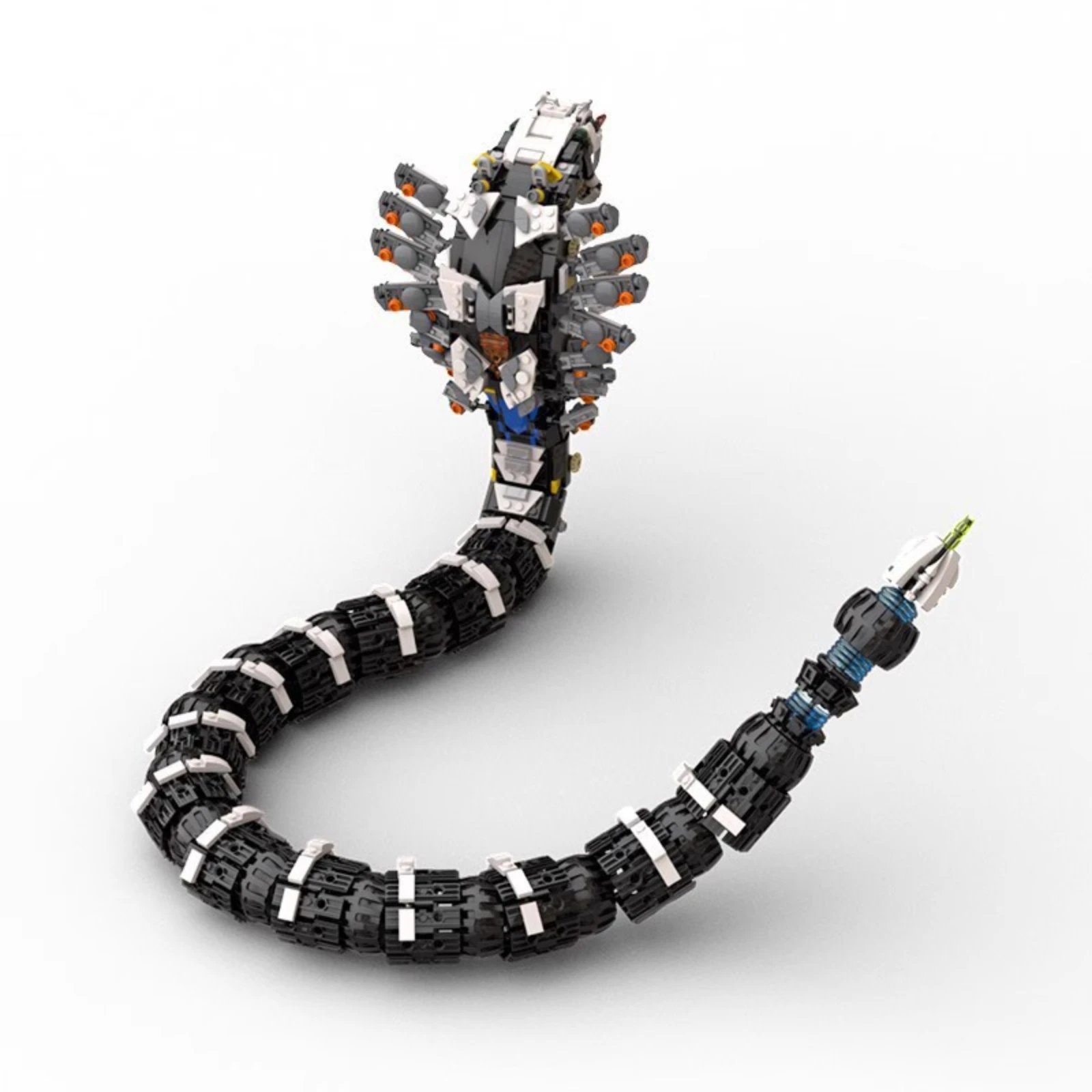 기계식 뱀 괴물 모델 1598PCS 소형 입자 조립 블록 로봇 뱀 건축 장난감 공상 과학 컬렉션 선물
