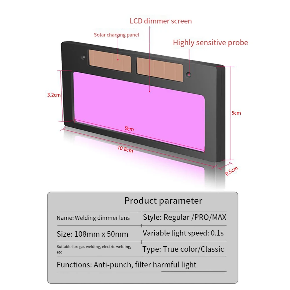 Lenti per saldatura oscuranti regolabili a 3 livelli Occhiali LCD solari Saldatore protettivo Classe T Lenti a luce variabile Strumenti di saldatura