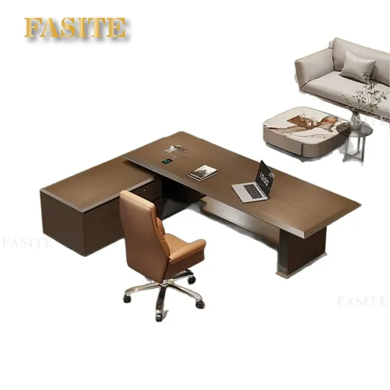 For Light Luxury Chairperson Desk and Chair Set Modern Simple Large Office Furniture