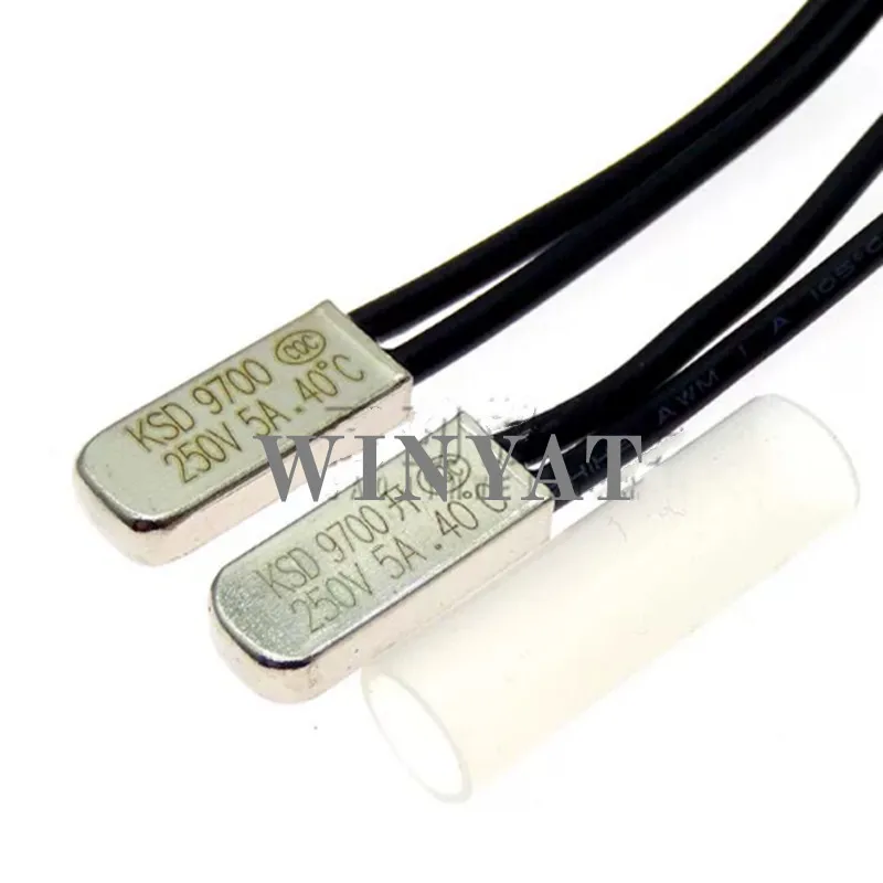 2pcs Celsius Normally Closed/ Open Bimetal Disc Temperature Fuse Temperature Control Sw KSD9700 5A/250V 40 Degrees