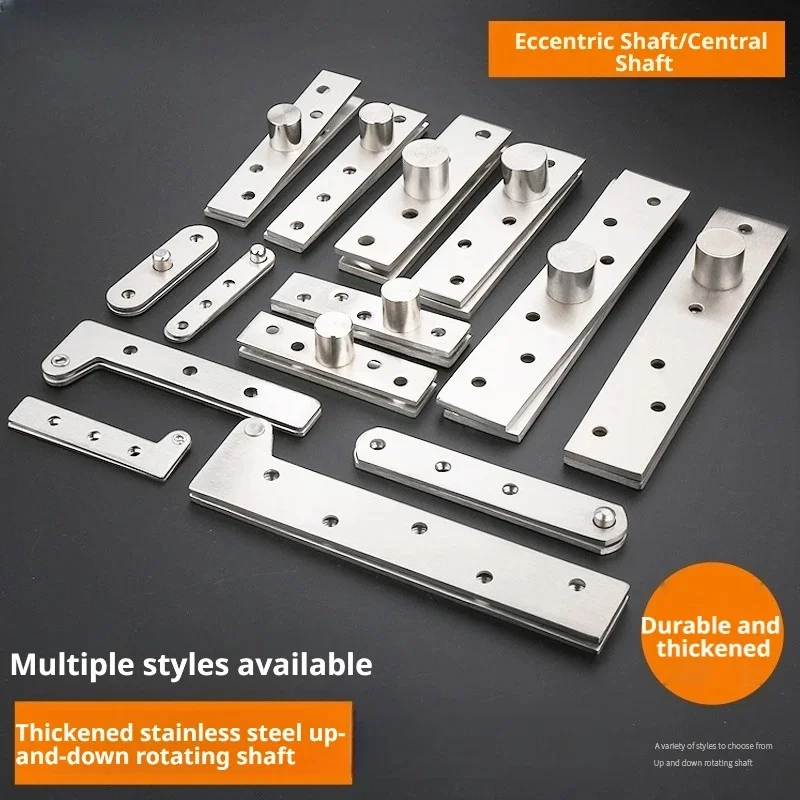 SUS304 Stainless Steel 360 Degree Rotation Hidden Hinge, Heavy-Duty Sky-Earth Shaft for Wooden Doors
