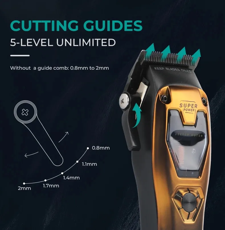 VGR Professional Hair Clippers Rechargeable Hair Trimmer Vector Motor 11000 RPM Haircut DLC Blade Clippers For man V-668 V-668T image 14