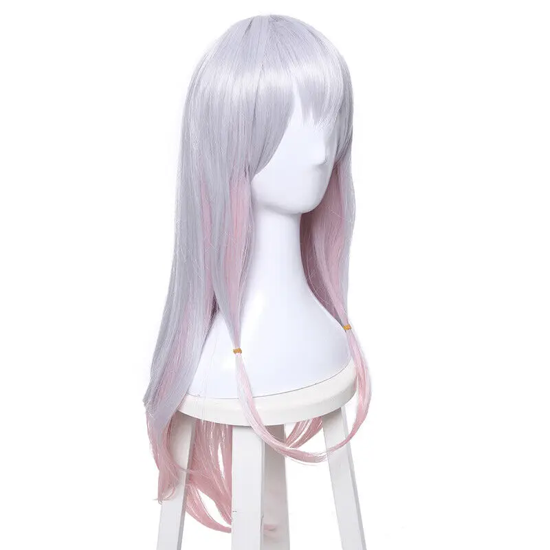 Eromanga Sensei Izumi Sagiri Cosplay Wigs Long Gray Mixed Pink Hair image 3