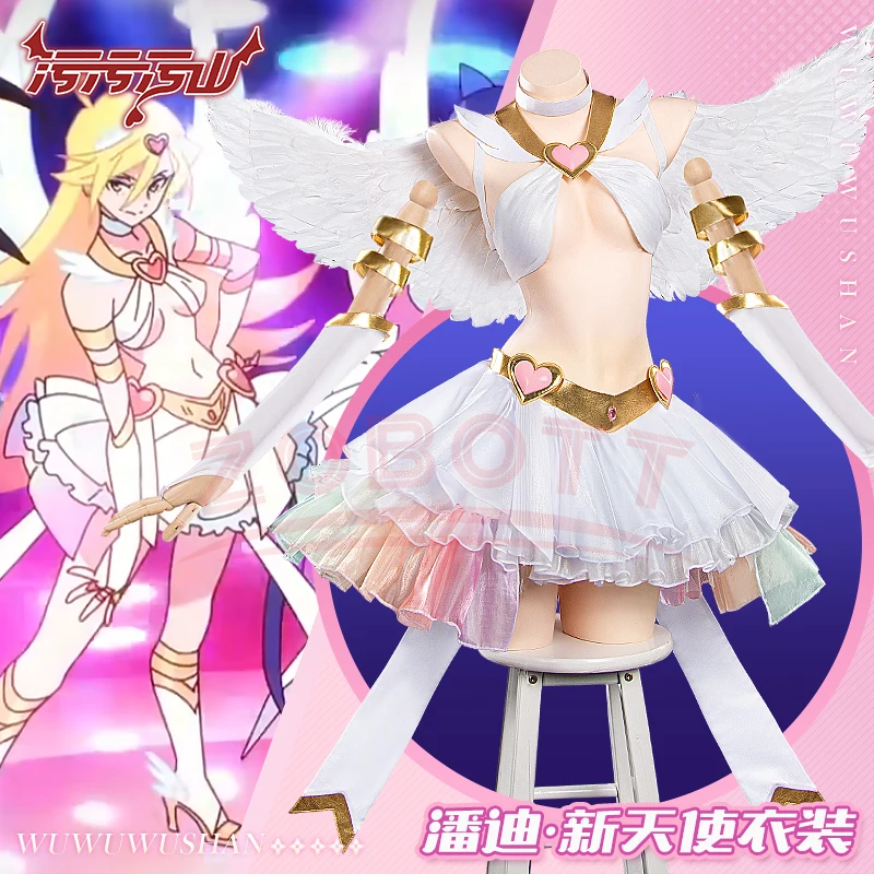 Аниме PANTY & STOCKING с GARTERB Stocking·Anarchy Косплей Костюм Милая униформа Платье Крыло Хэллоуин Вечеринка Ролевая игра Одежда