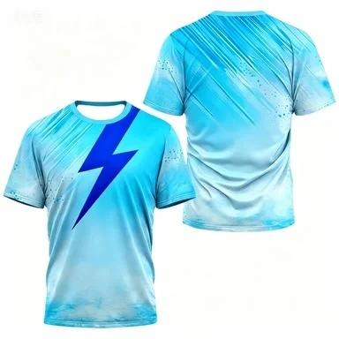 Gradient Texture Refreshing Sports Style Thin Breathable Short Sleeve Fitness T-shirt for Men