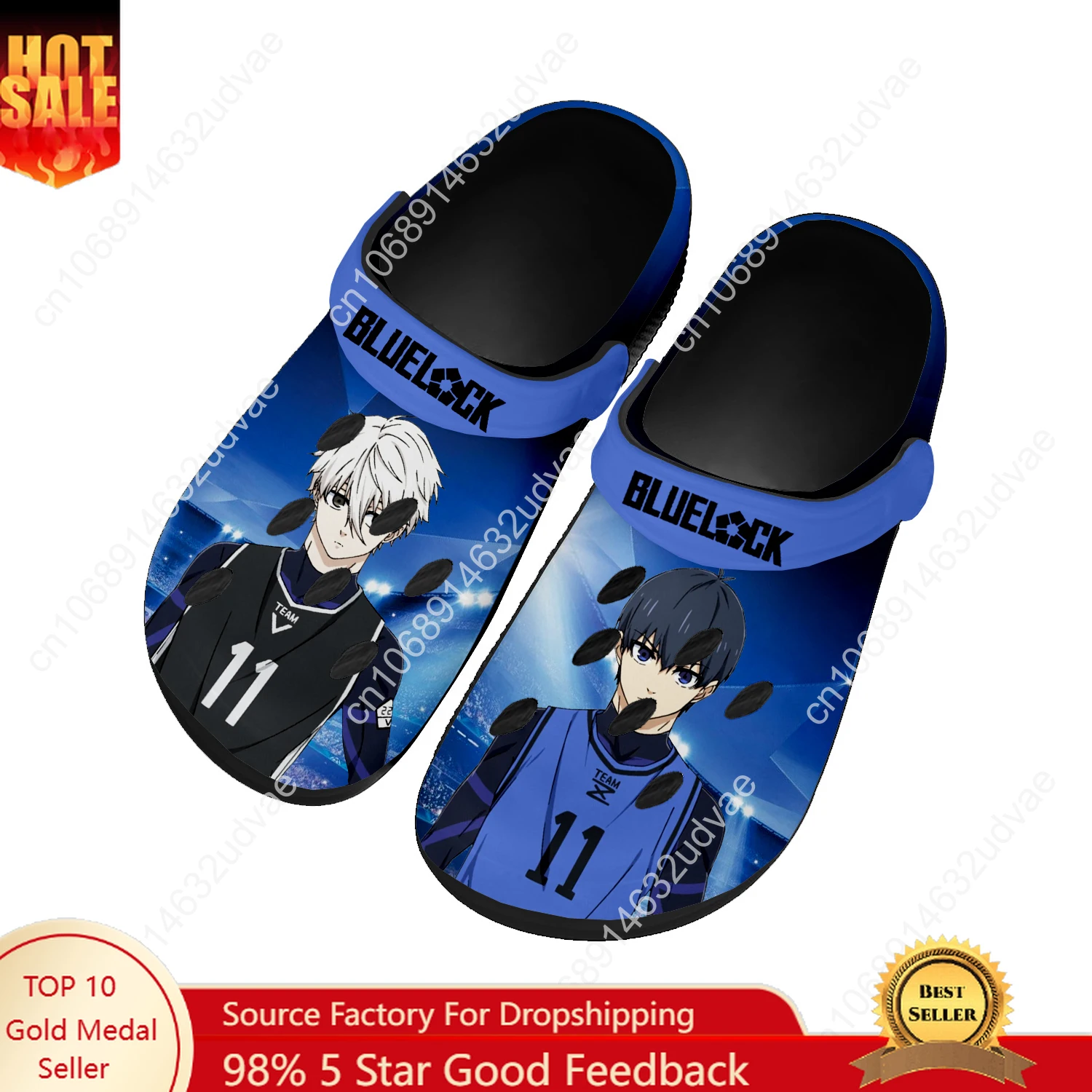 

BLUE LOCK Water Shoes Mens Womens High Quality Fashion Home Garden Clogs Customizd Sandals Beach Breathable Hole Slippers