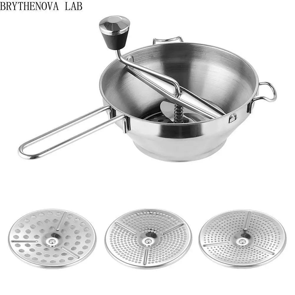 Stainless Steel Hand Crank Manual Grinder for Vegetable Mashed Tomato Potato Applesauce Dishwasher Safe Rotary Food Mill