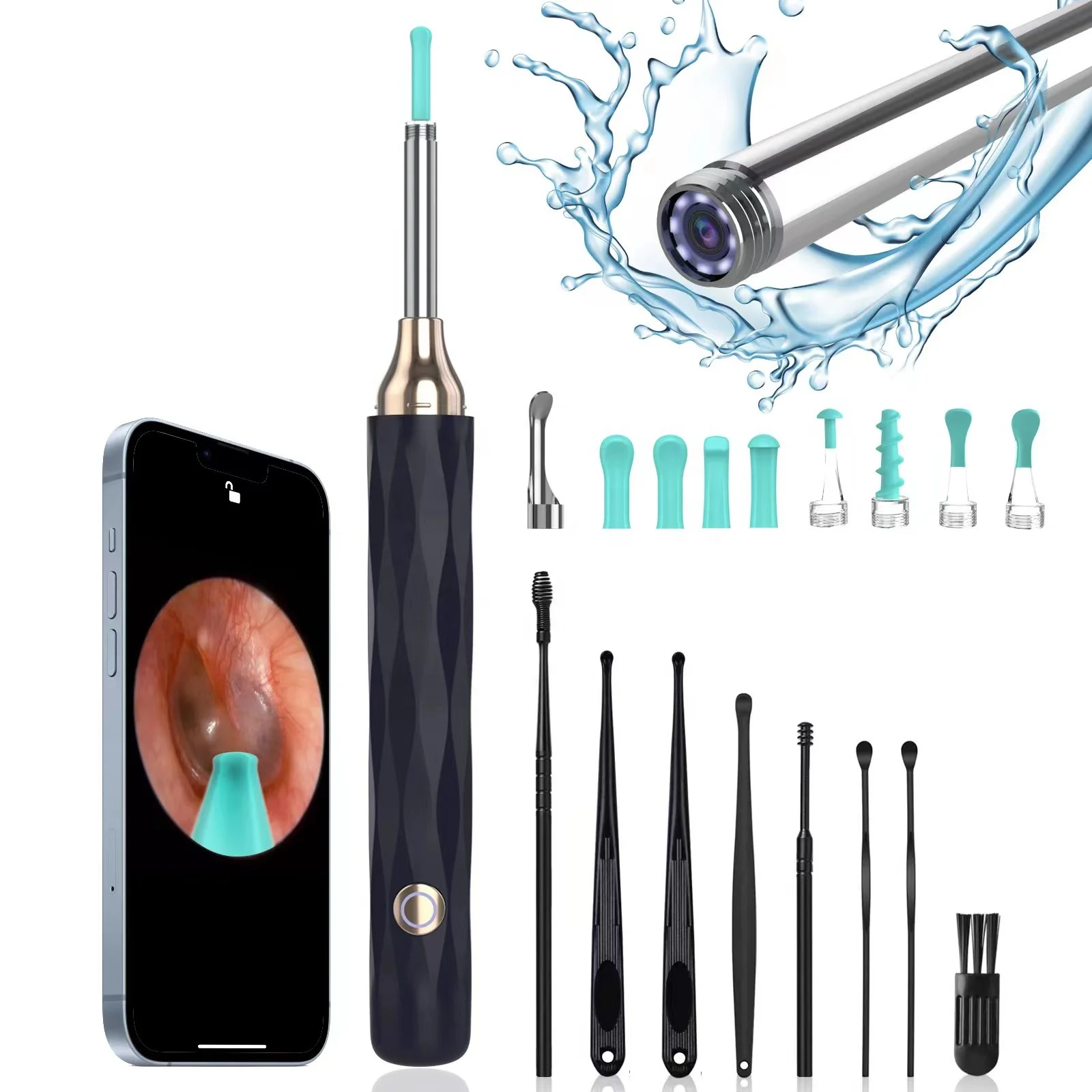

Portable Replaceable Heads Endoscope Earpick Wireless Otoscope Wifi Visual Ear Wax Remover