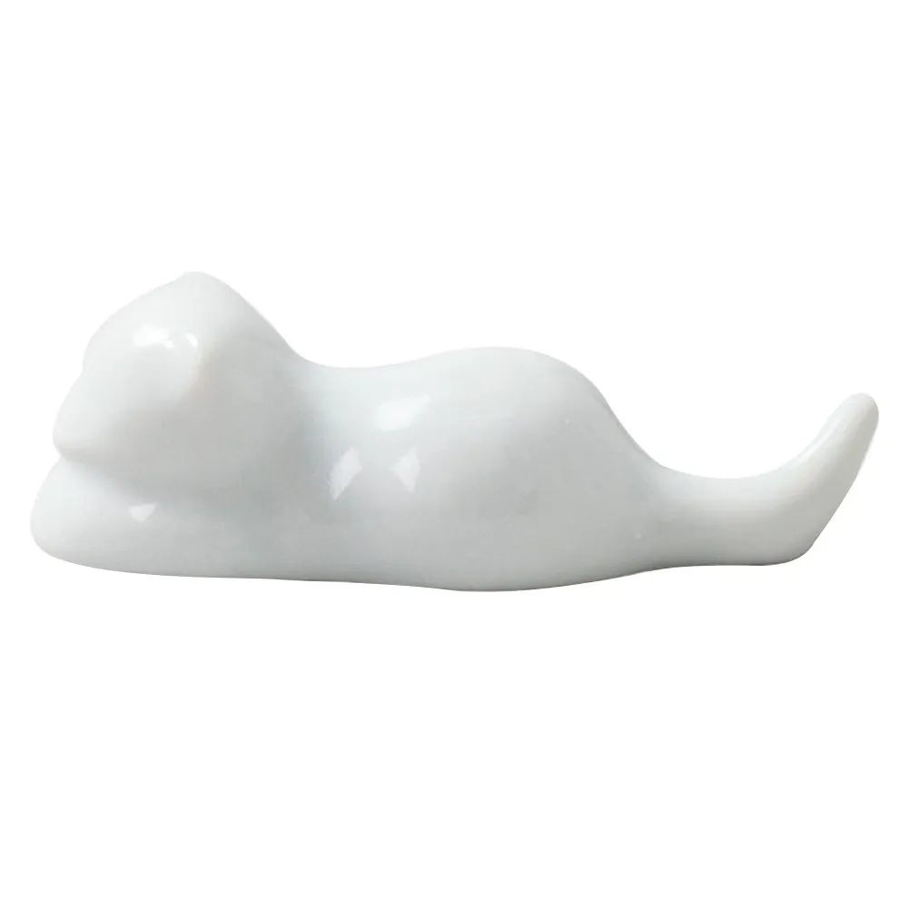 Ceramic Cat Style Calligraphy Pen Rack Brush Holder for Sumi Pens Ink Brushes Writing Tools Artistic Desk Decor Support