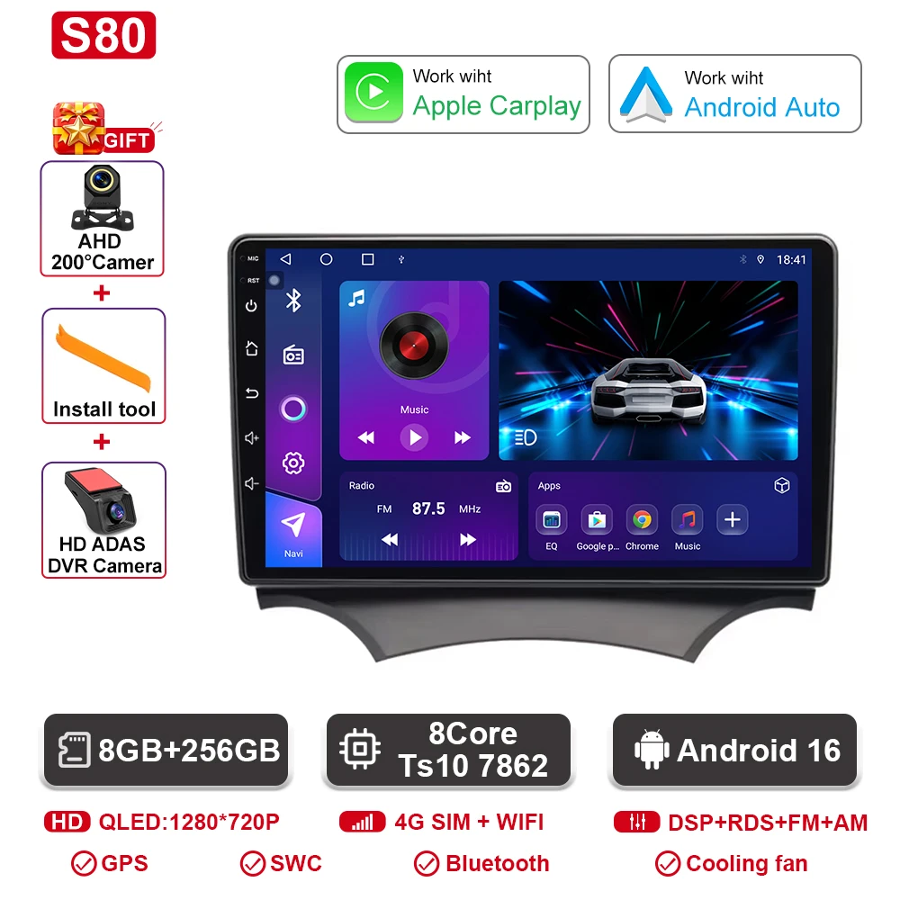 Android autoradio voor Ford Ka K2 2008 2009 2010 2011 - 2014 Carplay Android Auto radio multimediaspeler GPS navigatie DSP SWC