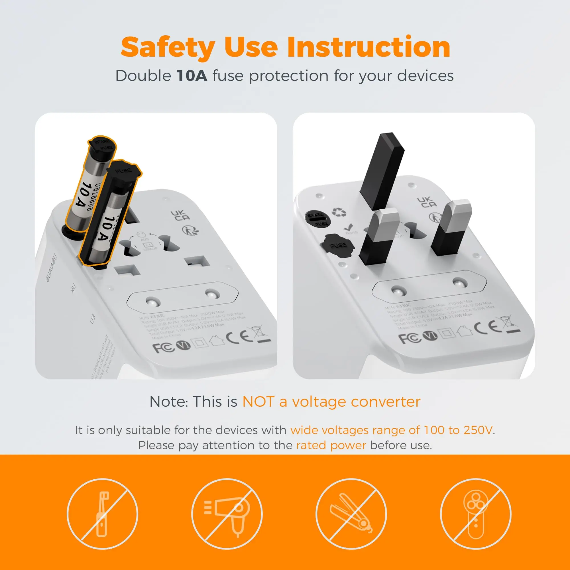 TESSAN 17W 21W 28W 다중 USB 포트가 있는 범용 여행용 플러그 어댑터 고속 충전 전원 어댑터 EU/UK/USA/AUS 플러그 어댑터