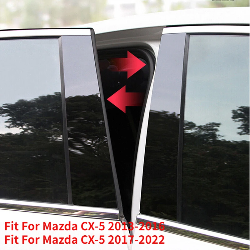 Image of 10 Stück/Set Fenster-Säulenverkleidungen Aufkleber Schwarz Passend für Mazda CX-5 2013 2014 2015 2016 2017 -2022 Auto-Außenzubehör