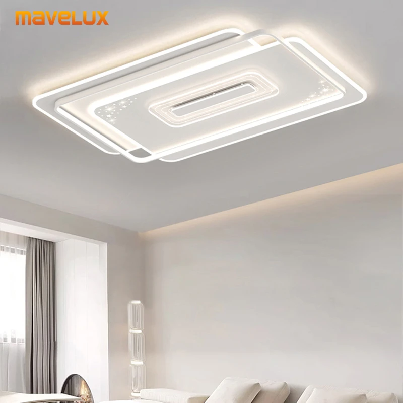 Black White Led Ceiling Light Simple Rectangle Round Living Room Bedroom Study Ceiling Mounted Lamp Apartment Decor Luminarie