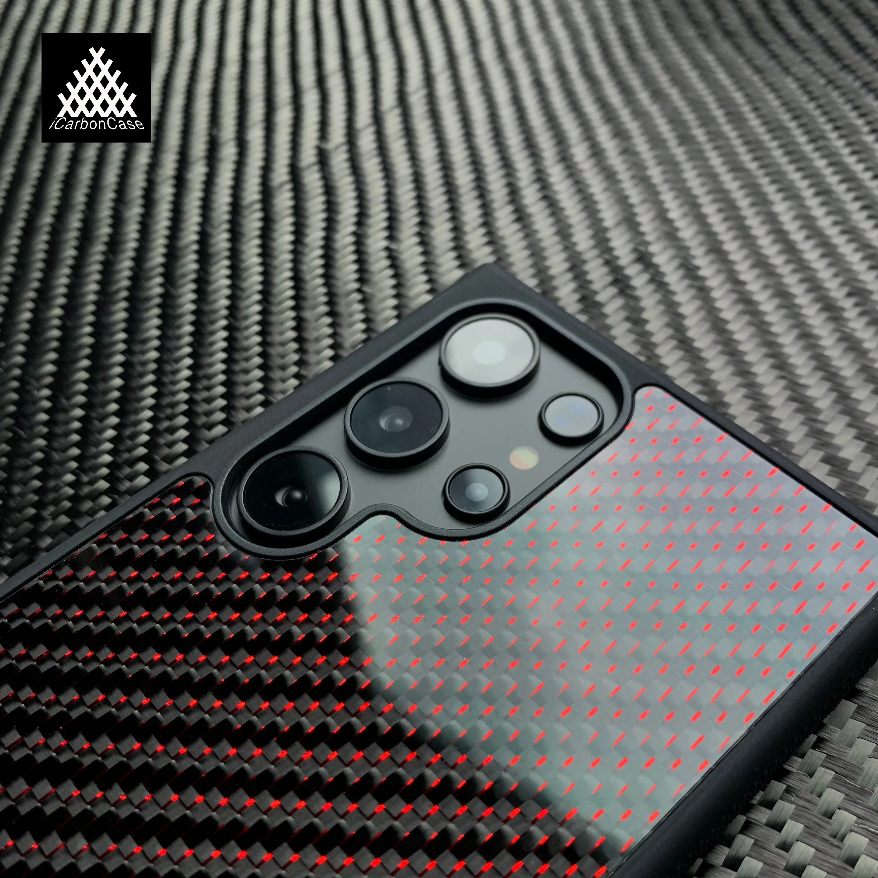 Magnetic Real Glossy Woven Red Carbon Fiber Case for Samsung Galaxy S25 S24 S23 S22 Ultra S23FE S24FE S25+ S24+ with Magsafe