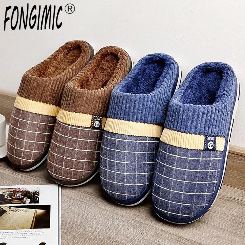 Size 45 46 47 48 49 50 51 Men Warm Slippers Cotton Winter Plush Indoor Household Shoes Winter Slippers Shoes Slippers Extra Size