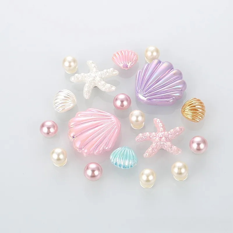 18PCS Fashion Shoe Charms Set Accessories Hole Shoe Buckle Cute Starfish Seashells Pearls Colorful DIY 3D Shoes Decorations Gift image 2
