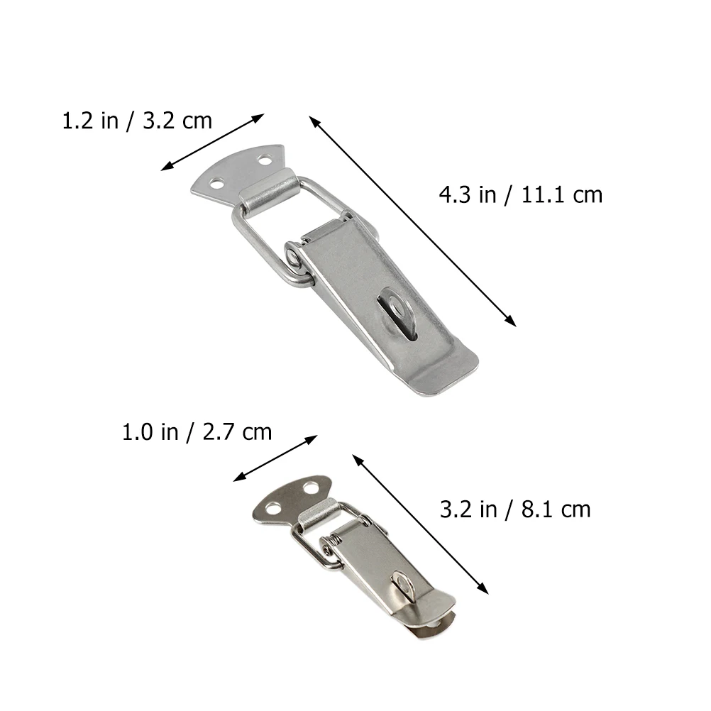 

12pcs Spring Buckle Iron Toggle Latch Nickel Plated Toolbox Wooden Case Duck Billed Hasp Lock Cabinet Spring Latch Hasp Durable