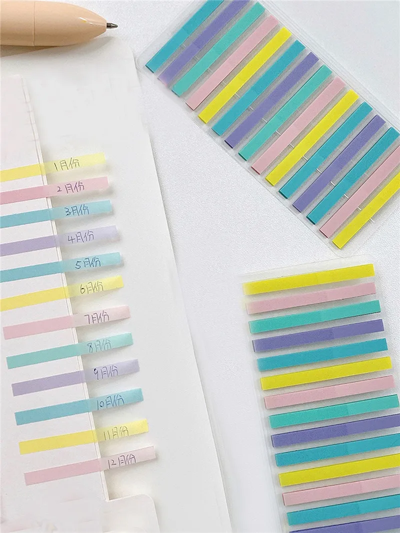 300 Stück Lesehilfe-Highlight-Aufkleber, transparent, fluoreszierend, Index-Tabs, Flaggen, Schreibwaren, Schule, Bürobedarf – Detail 11