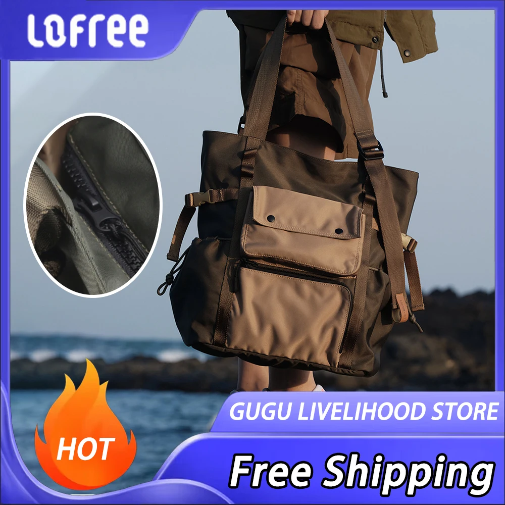 

Lofree Tote Bag Large-Capacity Waterprof Satchel Original Niche Japanese Layered One-Shoulder Commuter Cloth Bag Outdoor Gifts