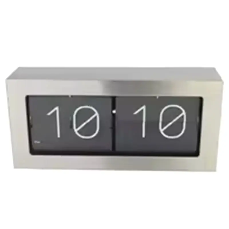 【FAMILY GATHERING】Luxury Desk Clock In Silver-Tone Metal Finish, Quiet Functionality Ideal For Home Office, Bedroom, And Living