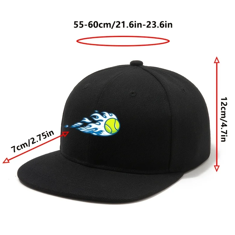 Flame Tennis Hip-hop Hat, a Classic Lightweight Outdoor Baseball Cap, a Trucker Baseball Cap, Suitable for Casual Occasions