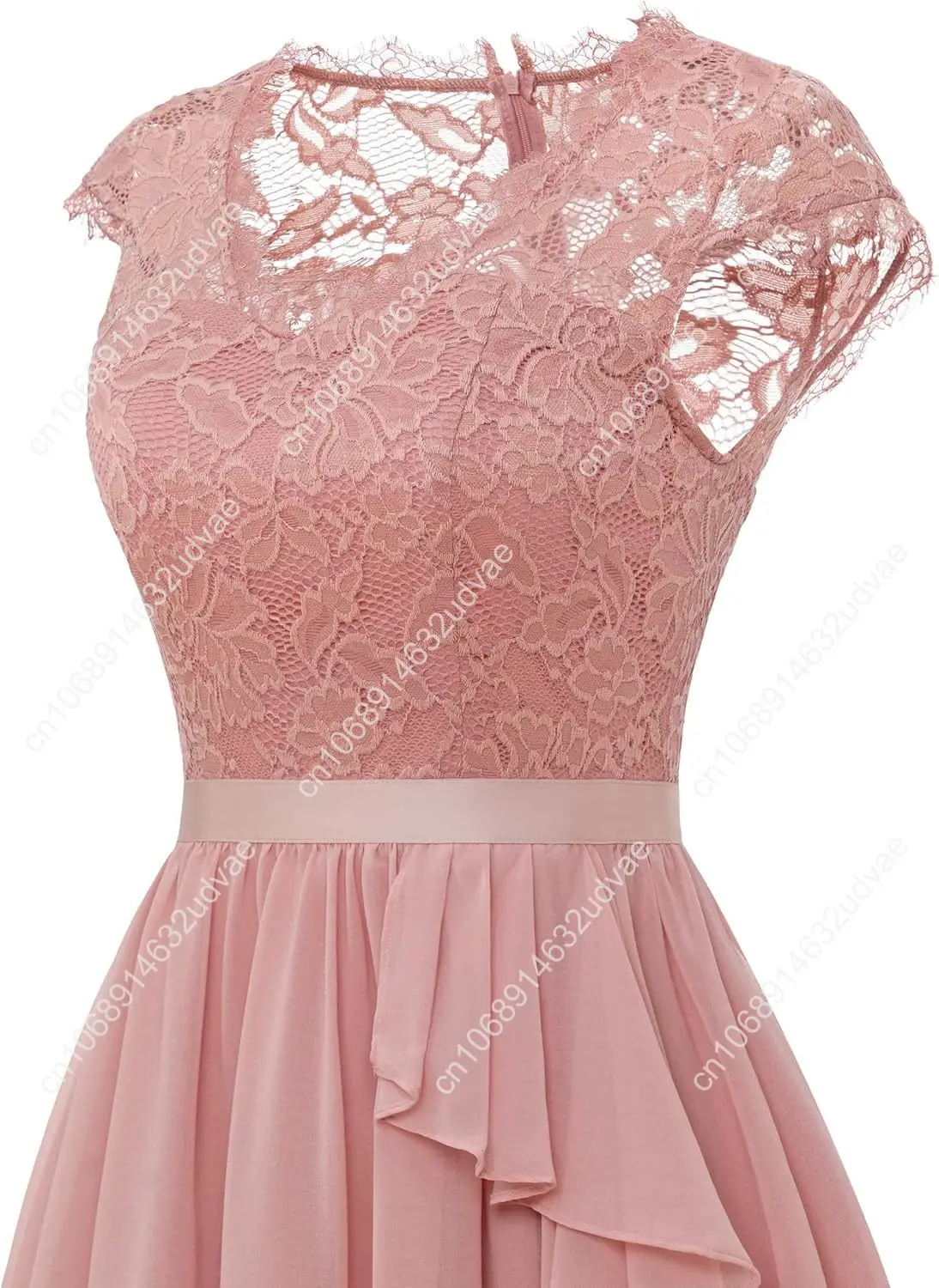 Abito da damigella d'onore da donna Wedtrend 2024 Abito corto da ballo con volant per invitati al matrimonio Abito da cocktail floreale per ritorno a casa