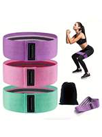 3pcs Fabric Resistance Hip Booty Bands Glute Thigh Elastic Workout Bands Squat Circle Stretch Fitness Strips Loops Yoga Gym