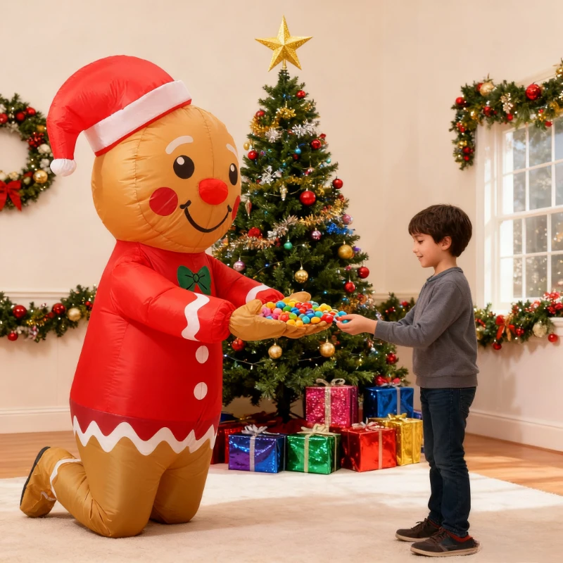 Adulto inflável bonito homem de gengibre traje estilo infantil diversão variedade de natal carnaval festa de halloween cosplay vestir-se