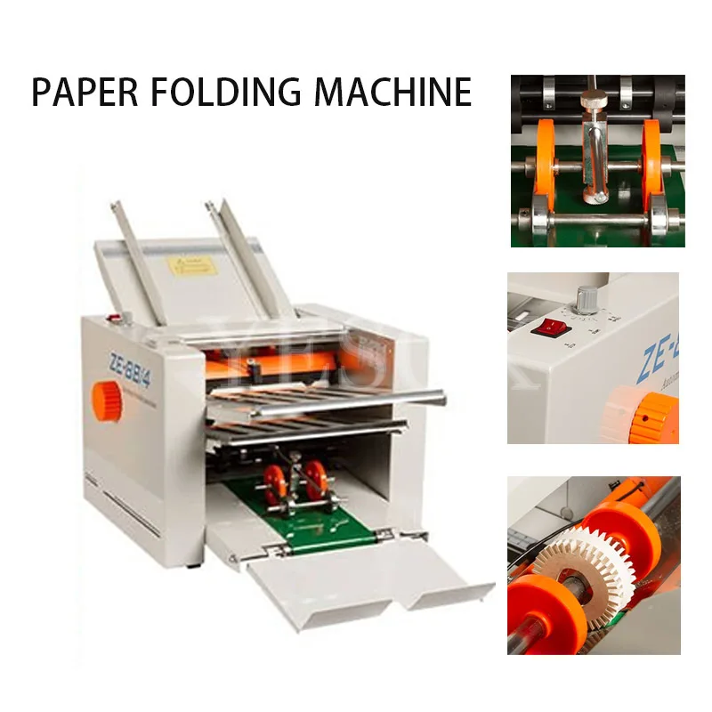 Automatic Paper Folding Machine High Speed Paper Folder Max for A3 Paper + 4 Folding Trays ZE-8B/4