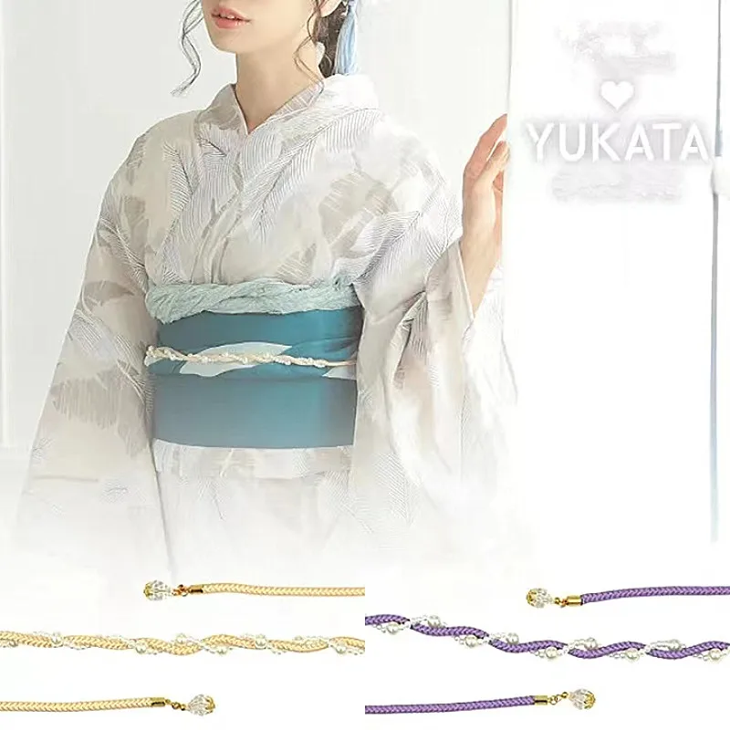 

Kimono with Belt Rope Japanese Waist Seal Waist Rope Yukata Accessories Pearls Multi-color
