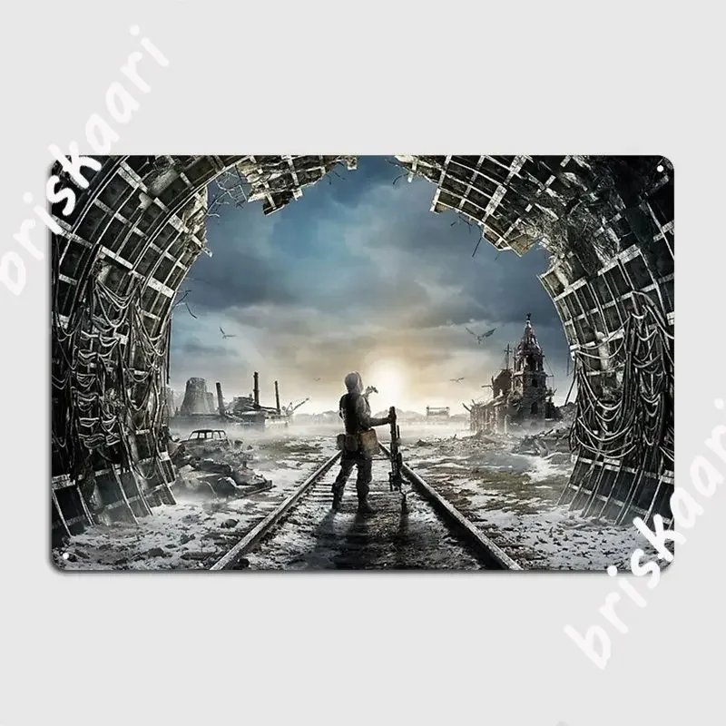 Metro Exodus Artwork Metal Plaque Poster Garage Decoration Club Home Living Room Printing Tin Sign Poster