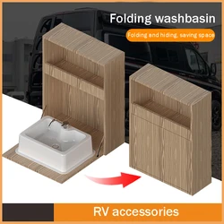 RV Water Basin Folding Basin White Acrylic Hidden Washbasin In The Bathroom