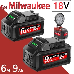 18V For Milwaukee M18 Battery M18B6 XC 6.0Ah Li-Ion 48-11-1860 48-11-1852 48-11-1850 48-11-1840 Cordless Power Tool 18V Charger