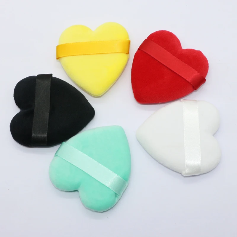 OGEYERO Heart-shaped Velvet Facial Face Makeup Puff Cosmetic Makeup Cotton Sponge Puffs Make Up Tools