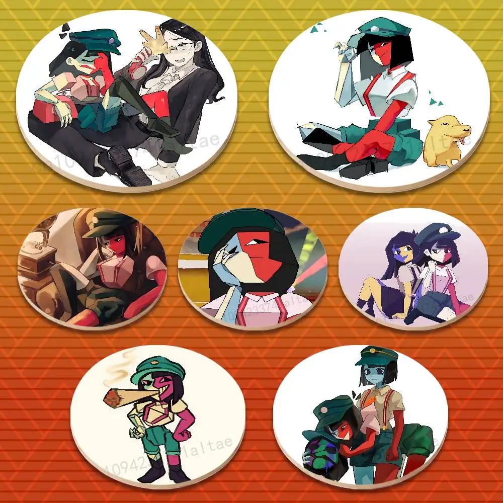 

E-ENA Game D-Dream B-BBQ Round Wooden Coasters Suitable for Drinks Tea,Coffee for anti-slip decoration in bars and cafes