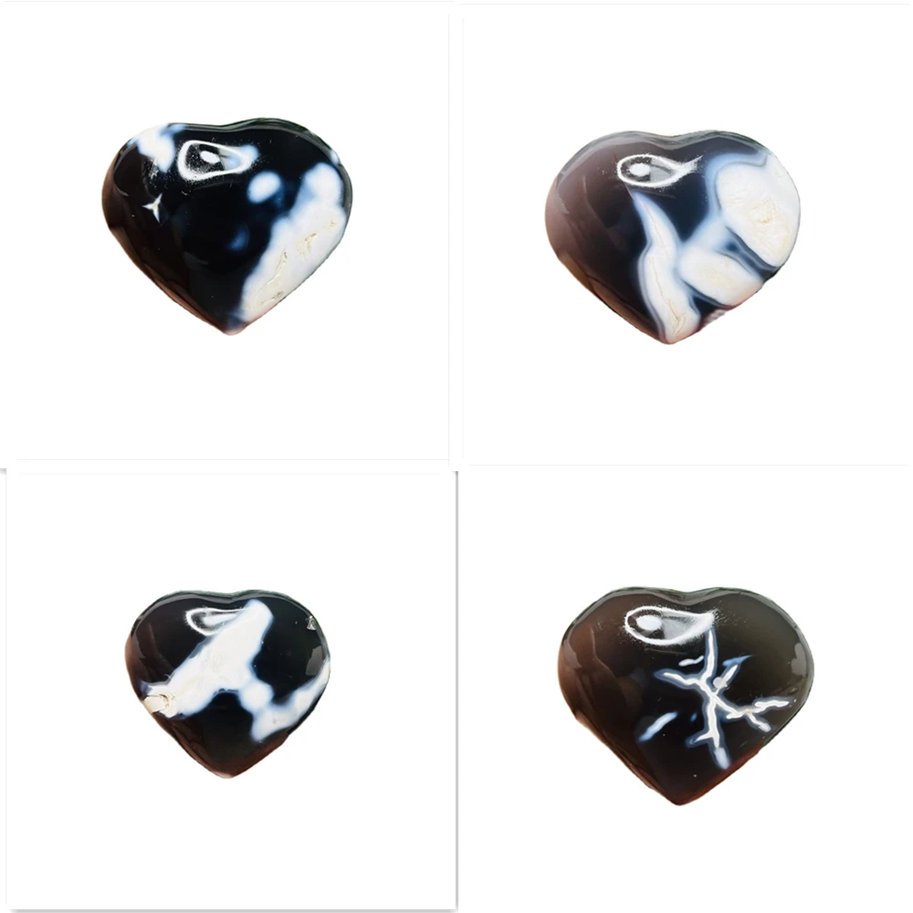 Natural Gem Hand Polished Orca Agate Heart-shaped Abstract Pattern Home Decor Gift Witchcraft Altar Prayer Crystal Stone Healing