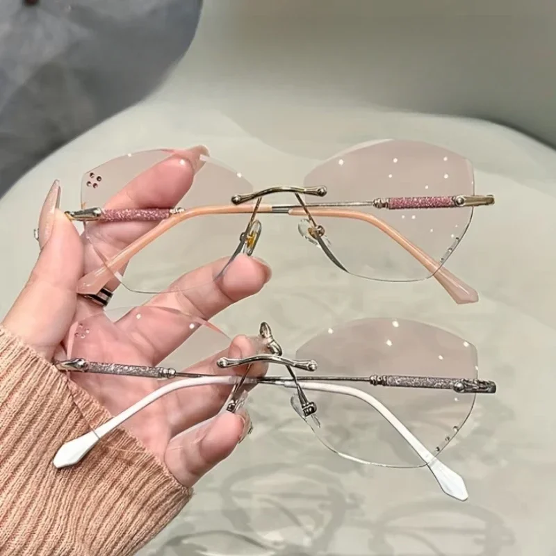 جديد جودة عالية نظارات للقراءة الفاخرة النساء أناقة فراشة دون حدود الماس طول النظر الشيخوخي نظارات الديوبتر 0 إلى + 4.0 #2