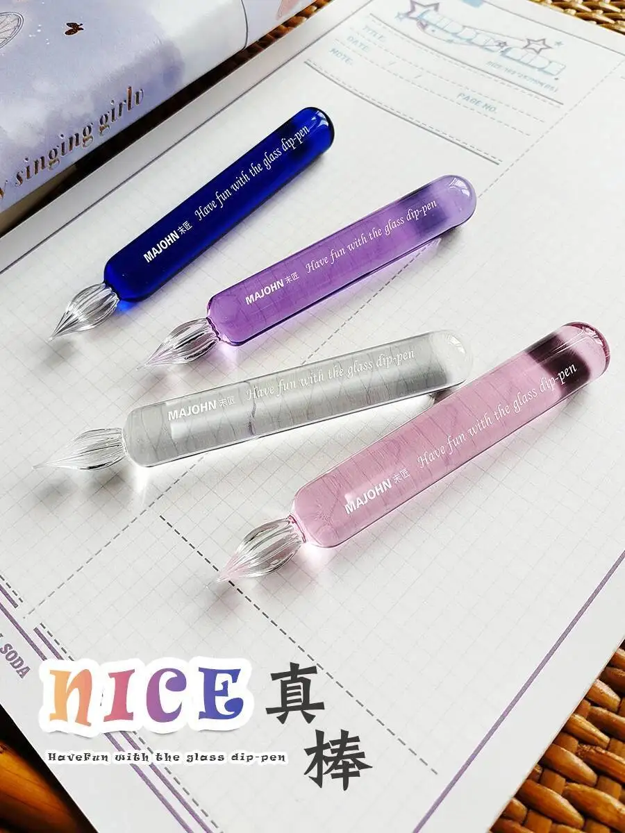 

MAJOHN Мини-милая стеклянная ручка с чернилами и чернилами, подарочный набор в подарочной упаковке